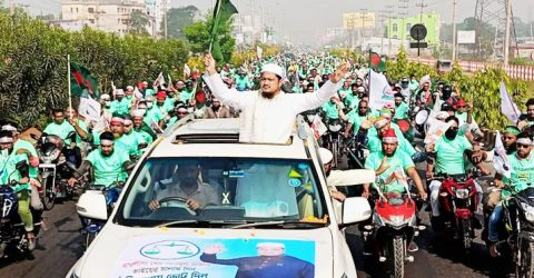 নারায়ণগঞ্জে আবদুল জব্বারের নির্বাচনী মোটর সাইকেল শোডাউন